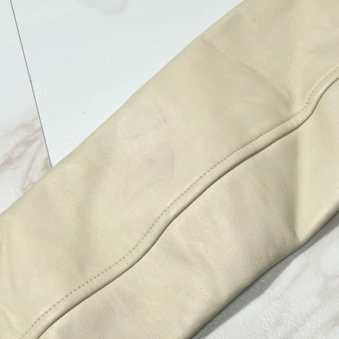 BEAMS ビームス スタジャン アワードジャケット ドンキーカラー 袖ラムレザー 切替 羊革 本革 メルトンウール ホワイト×グレー メンズ