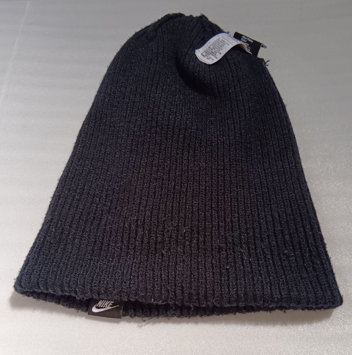 ☆NIKE 1Size OSFМ 57cm位黒色タブのみキャップ帽子ニットぼうしスポーツ ファッション アウトドア2重生地ウェア ナイキ BETTER WORLD.COM_画像4