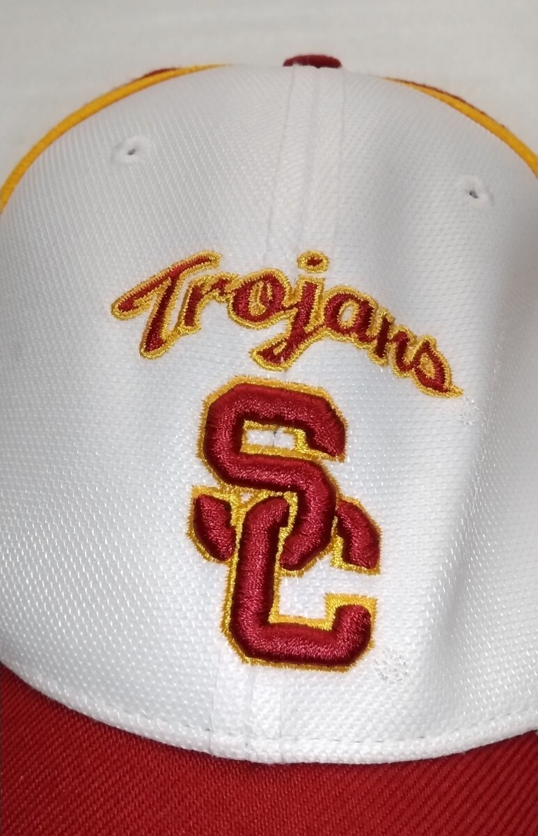 ☆TEAM NIKE キャップ帽子ぼうし Sサイズ位 Trojans煉瓦色ファッションSCスポーツ山吹アウトドア ウェア ブランド ナイキ BETTER WORLD.COM_画像4
