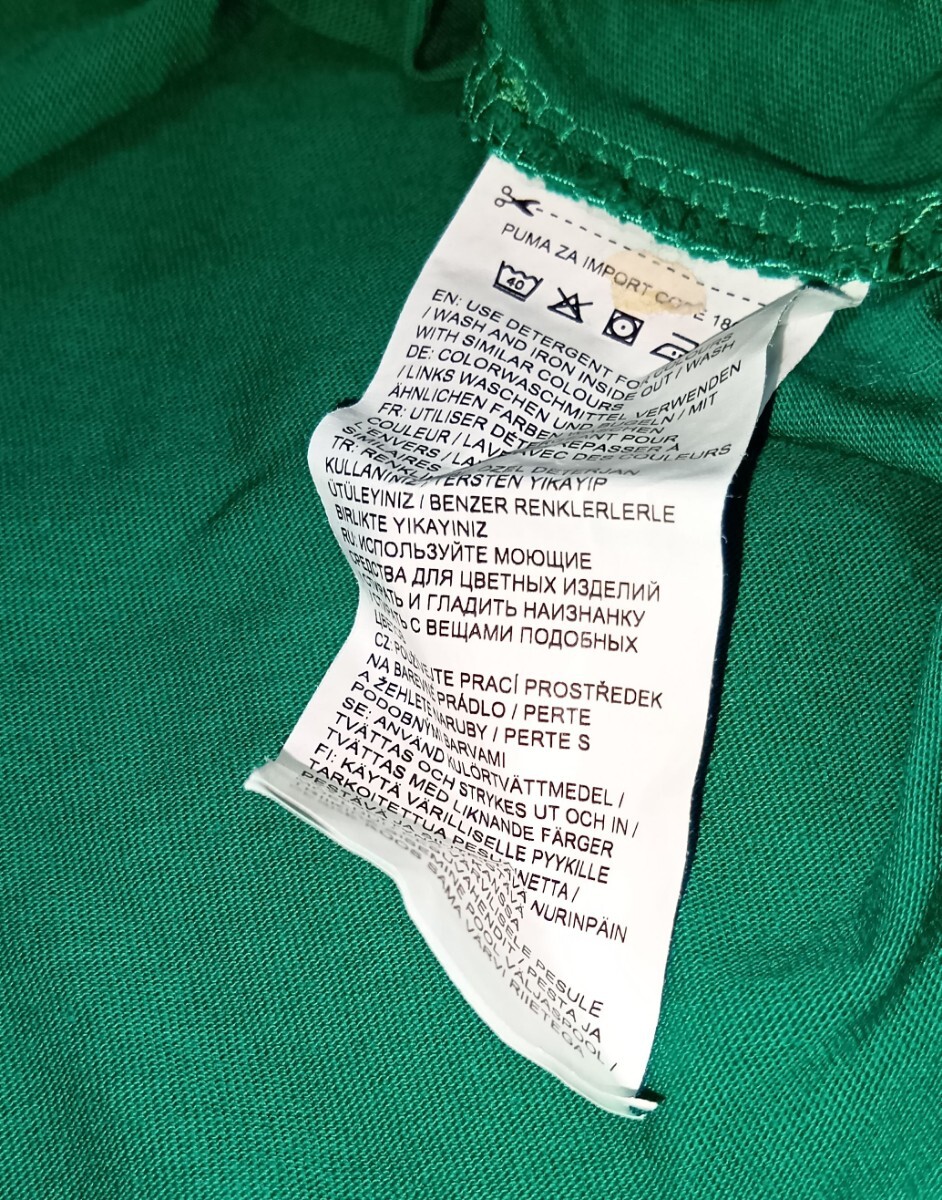 ☆PUMA.com サイズXL(56/58)半袖Tシャツ 緑色グリーン黒タブ洗濯済スポーツ スタイルCOTTONファッション ティー FOREVER BETTER TEE プーマ_画像8