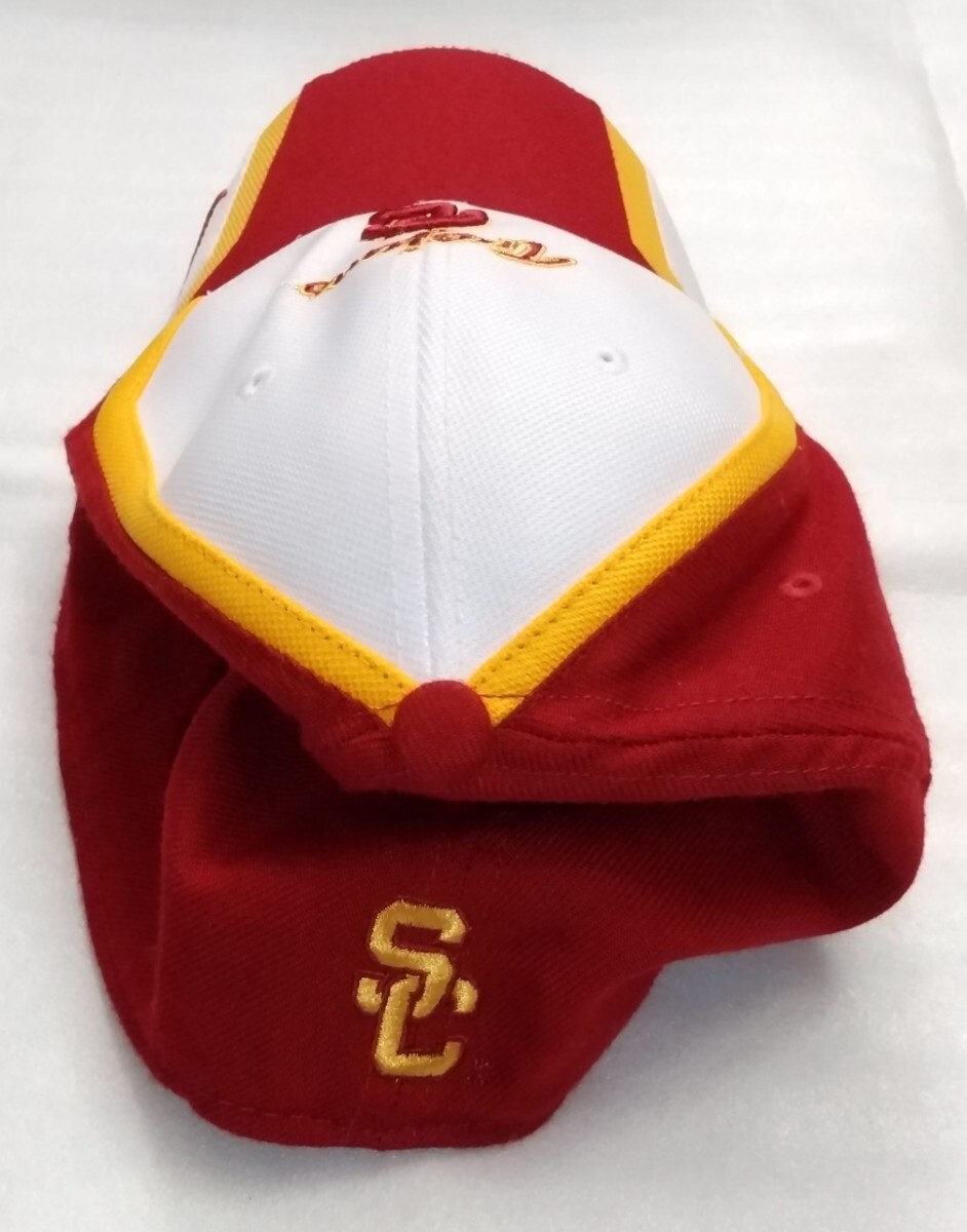 ☆TEAM NIKE キャップ帽子ぼうし Sサイズ位 Trojans煉瓦色ファッションSCスポーツ山吹アウトドア ウェア ブランド ナイキ BETTER WORLD.COM_画像9