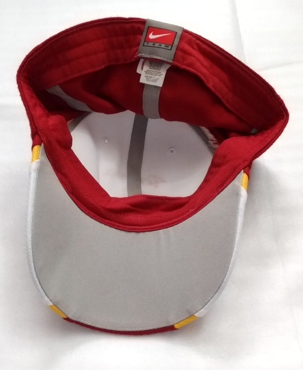 ☆TEAM NIKE キャップ帽子ぼうし Sサイズ位 Trojans煉瓦色ファッションSCスポーツ山吹アウトドア ウェア ブランド ナイキ BETTER WORLD.COM_画像7