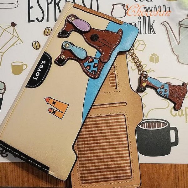 【送料無料】ドッグ チャーム 長財布 ベージュ【新品】_画像2