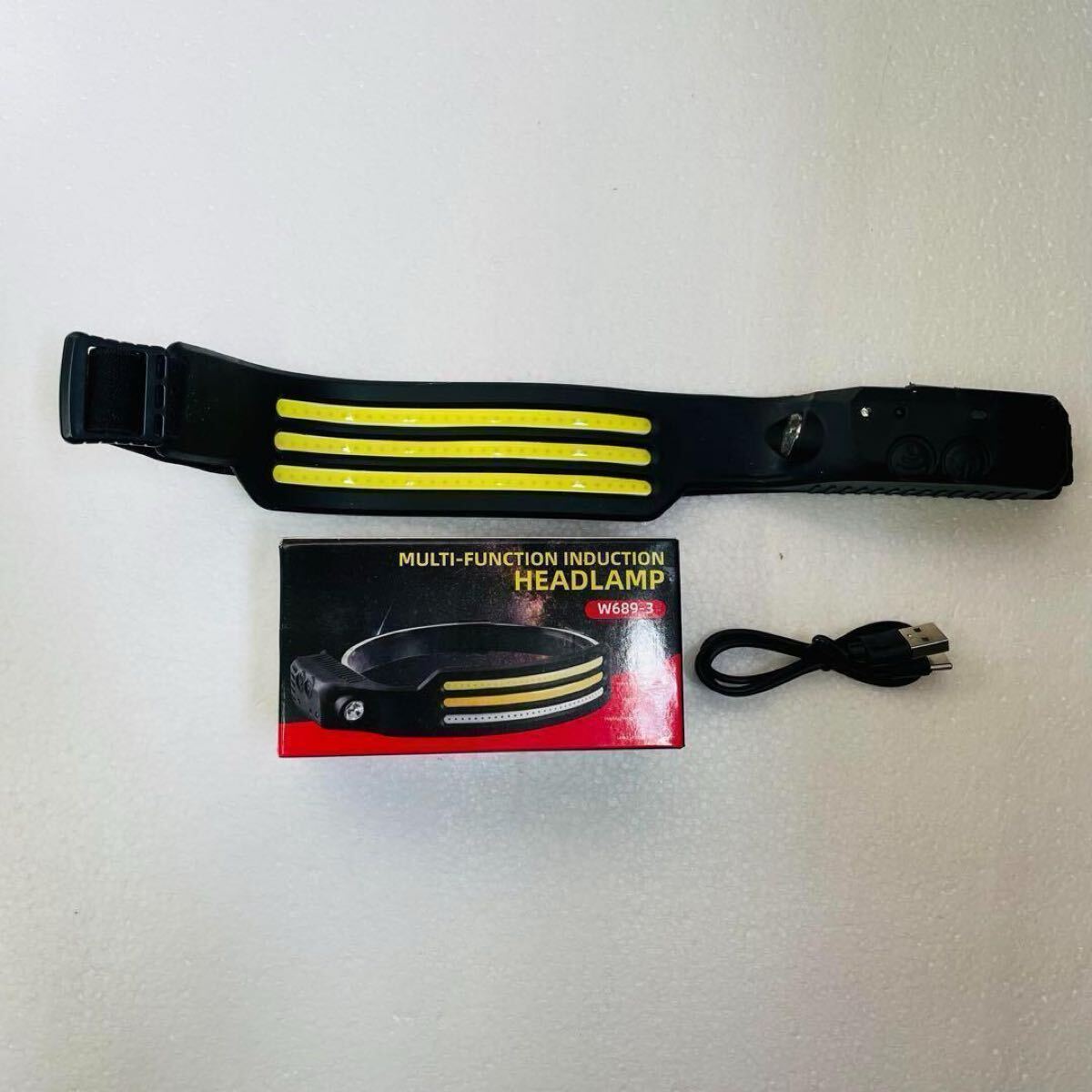 LED ヘッドライト USB 充電式 type-C キャンプ 釣り 自転車 防災(zāi) モーション センサー 読書 防水 白色 アウトドア 避難