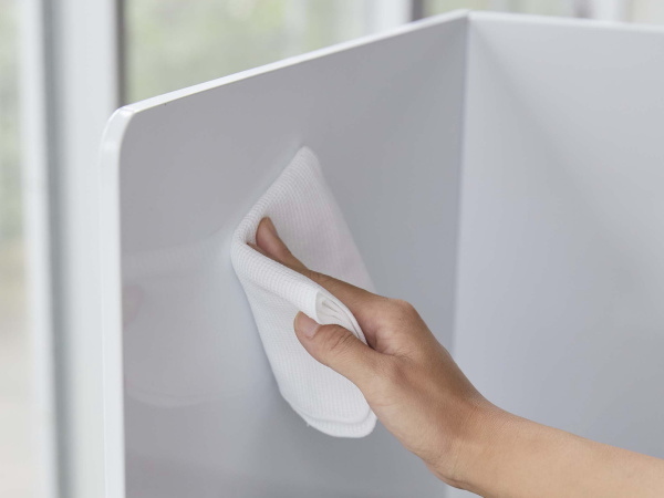 伸縮 レンジガード (白)キッチン レンジ周り 汚れ防止 油飛び防止 目隠し ホワイト 台所用品 便利 山崎実業 タワー_画像4