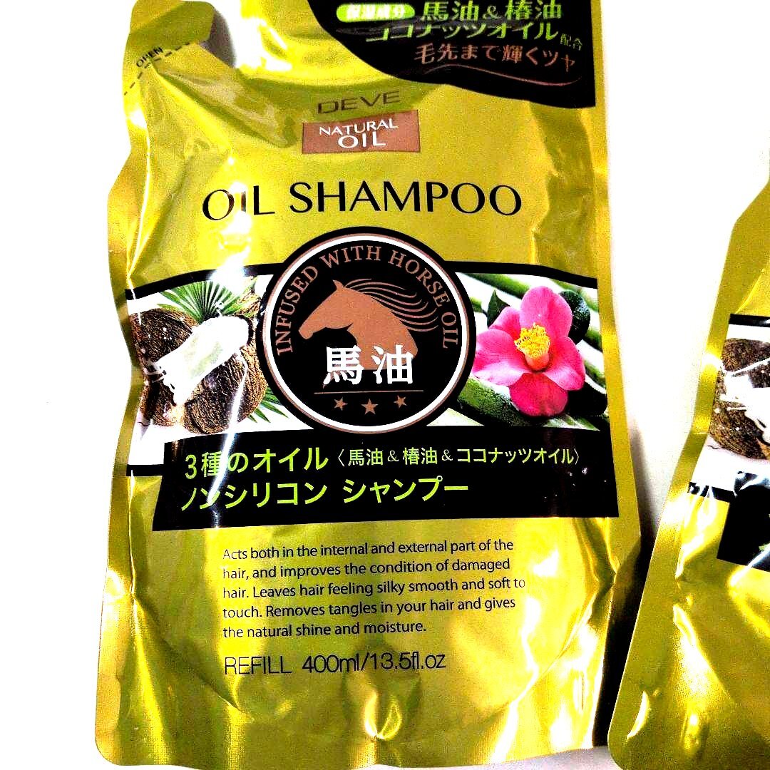 馬油DEVE オイルシャンプー 400ml 3種のオイル配合　3個組_画像2