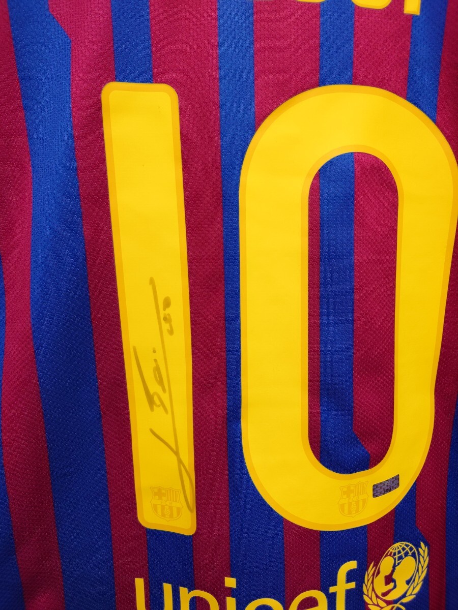 正規(guī)品　NIKE　2011?2012　FC Barcelona BBM社制　リオネル?メッシ　直筆サイン入り　ユニフォーム　FC Barcelona　Lionel Messi