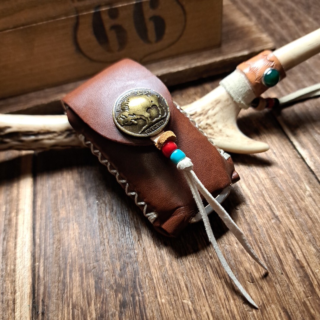 【革族工房】◆三菱系◆handmadeスマートキーレザーケース◆デリカD5、アウトランダー、等…◆本革◆ヴィンテージ調(diào)