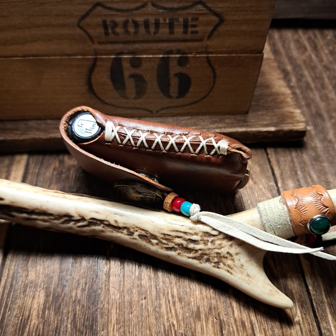 【革族工房】◆三菱系◆handmadeスマートキーレザーケース◆デリカD5、アウトランダー、等…◆本革◆ヴィンテージ調(diào)