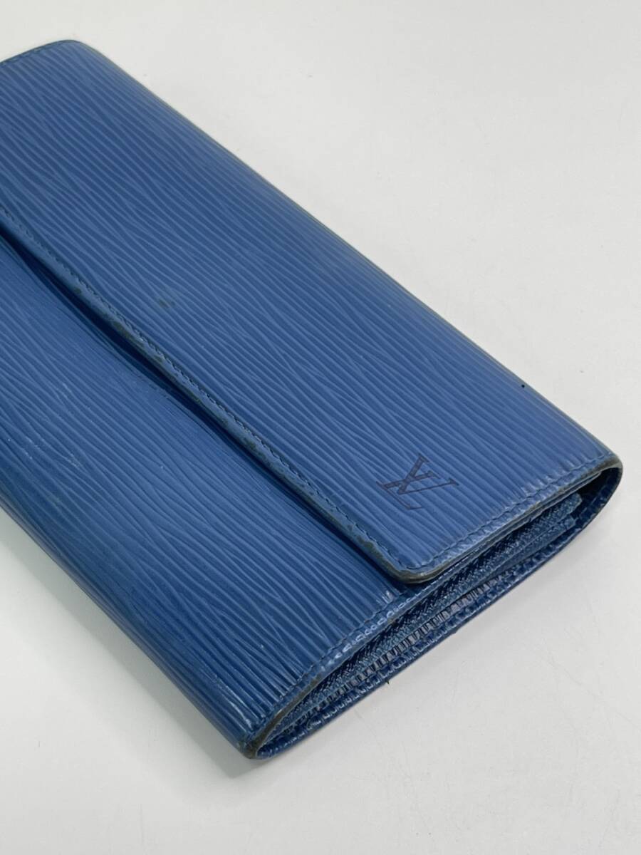 LOUIS VUITTON ルイヴィトン エピ ポルト モネ クレディ ブルー ゴールド金具 エピレザー M6359G 長財(cái)布 【No.3568】