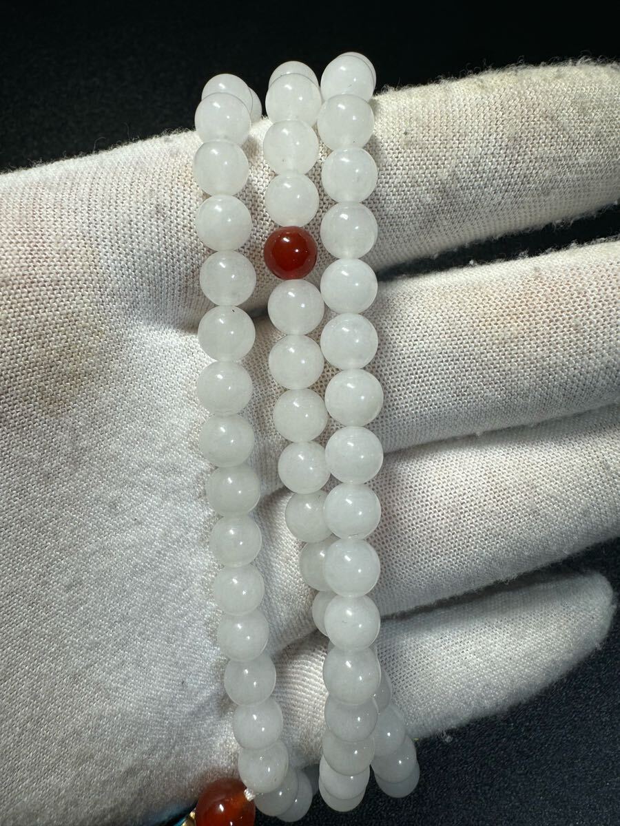 本玉 天然石 和田玉 中国古美術 骨董 雕刻玉彫 根付 手彫　中国清時代美術 数珠 ネックレス_画像4