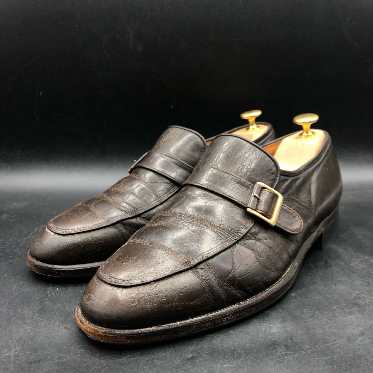 9M4674 SCOTCH GRAIN スコッチグレイン レザー ビジネスシューズ ローファー メンズ 25.0cm ブラウン 茶 革靴 スリッポン