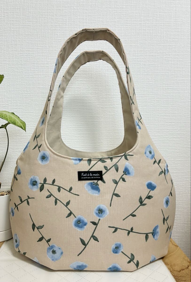 ふんわり ころりんバッグ 肩掛けバック グラニーバッグ 丸底バッグ 布バッグ ハンドメイド布バッグ 花柄