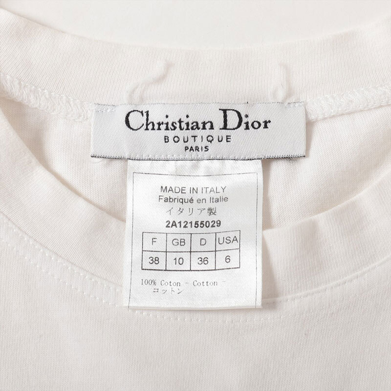 クリスチャンディオール Christian Dior 半袖Ｔシャツ ジャドール プリント コットン Size:38 ホワイト