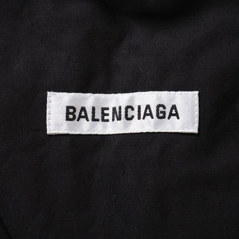 バレンシアガ BALENCIAGA 長袖シャツ Size:L コットン バックロゴ Lifted Collar Shirt 22AW ブラック_画像6