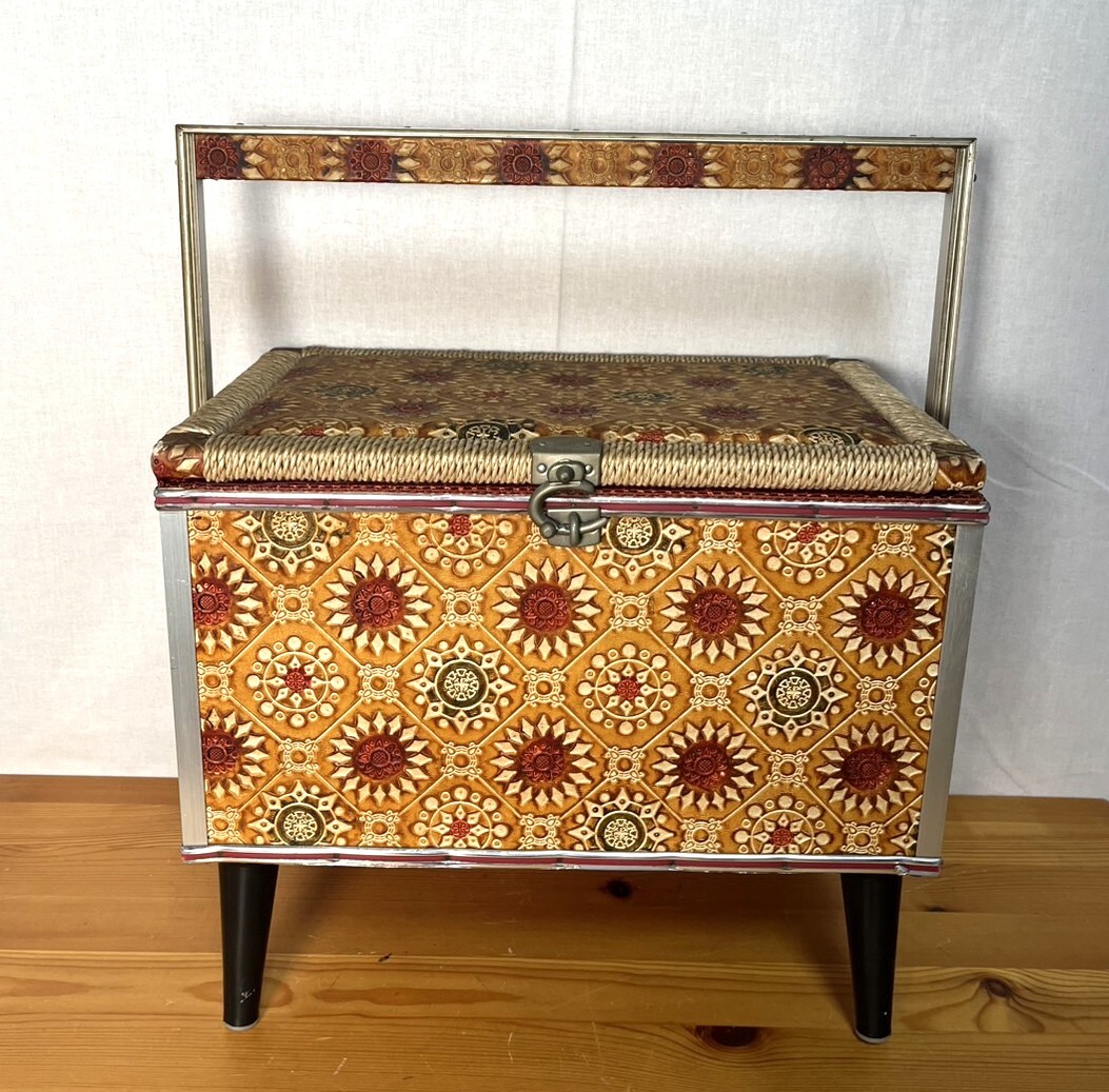 【S121】昭和レトロ/裁縫箱/化粧箱/メイクボックス/ソーイングボックス/アンティーク/小物入れ/レトロ/収納ボックス/中古/現状品_画像8