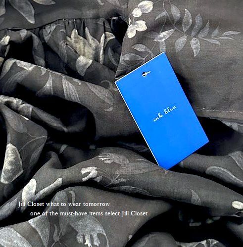 新品【送料185円】ボタニカルフラワー*贅沢なギャザー＆ドレープ*ナチュラルCOTTON素材*プルオーバー*ワンピース7501.BLACK.