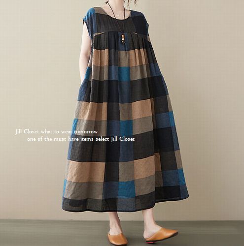 新品【送料185円】配色ブロックパネル*ナチュラルCOTTON*フレンチスリーブ*プルオーバー*チュニック*ワンピース 7504.MIX