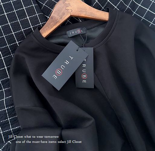 新品【送料185円】BLACK*上品ワッフル素材＆クラシカルチェック*アシンメトリーdesign*ストレッチ*プルオーバー*チュニック*ワンピース7102