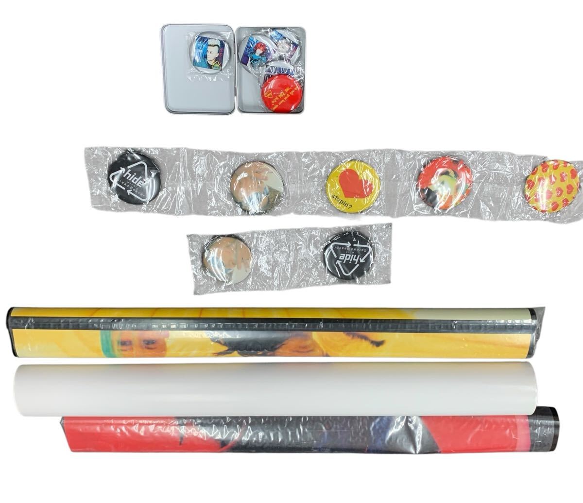 1円スタート 20429 X JAPAN hide TELL ME hideと見た景色 ビニールショルダー Tシャツ ミニタオル 激レア 未使用 オフィシャルグッズ