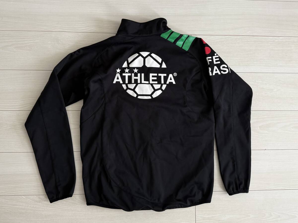 ★アスレタ ATHLETA ウォームアップジャケット Mサイズ 黒 背ロゴ 防風(fēng) 防寒 サッカー★