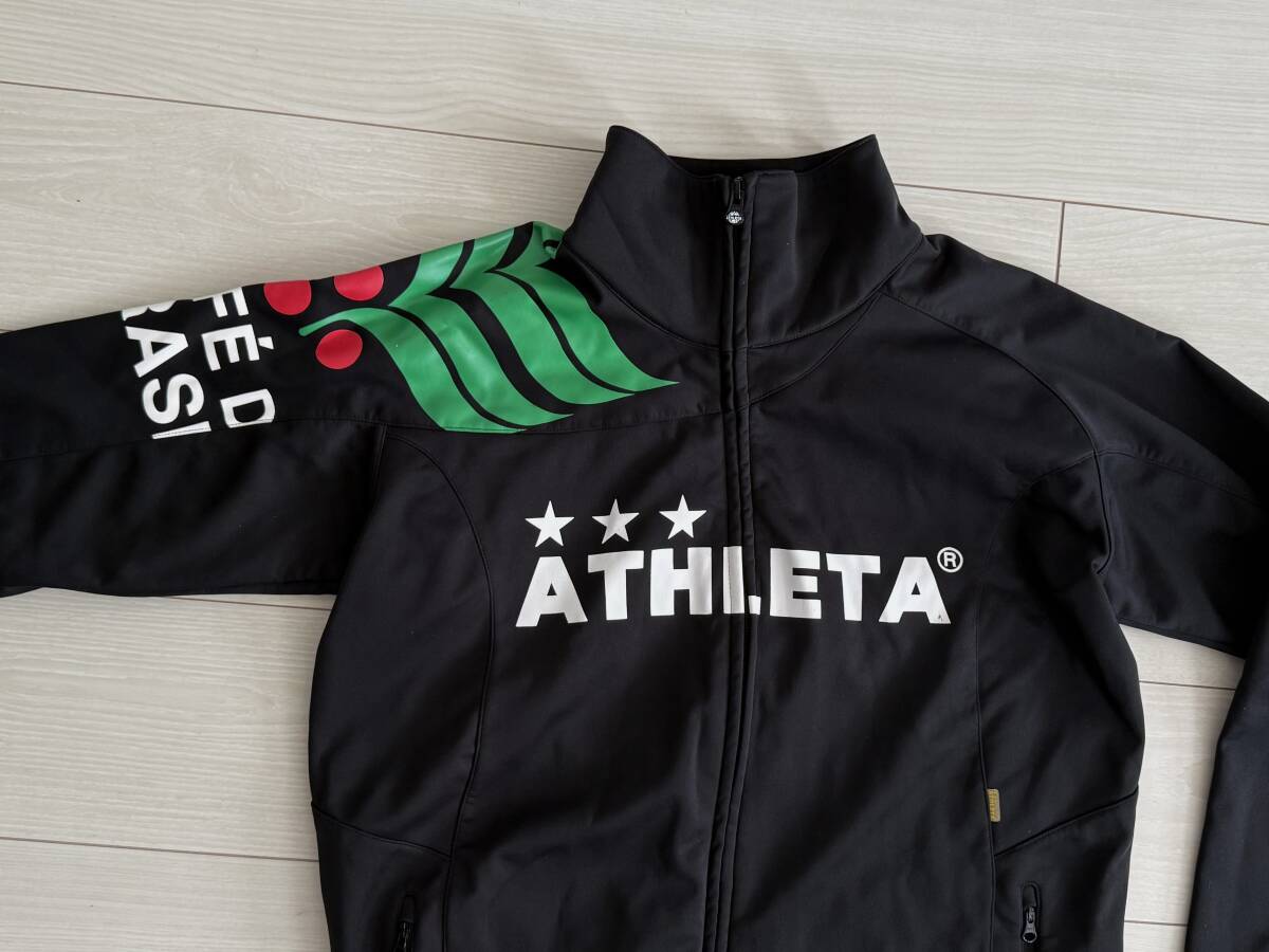 ★アスレタ ATHLETA ウォームアップジャケット Mサイズ 黒 背ロゴ 防風(fēng) 防寒 サッカー★