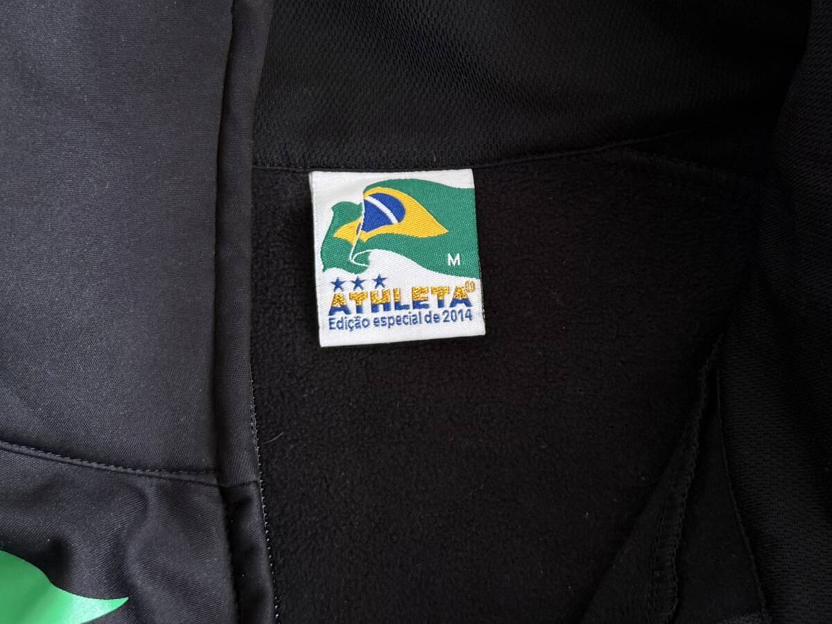 ★アスレタ ATHLETA ウォームアップジャケット Mサイズ 黒 背ロゴ 防風(fēng) 防寒 サッカー★