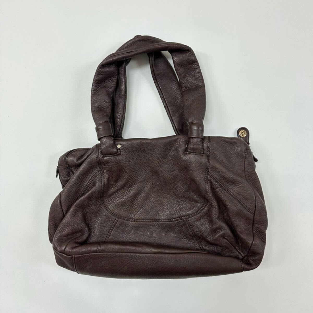 Shanghai Tang シャンハイタン レザー トート バッグ LEATHER TOTE BAG ブラウン 系 703_画像2