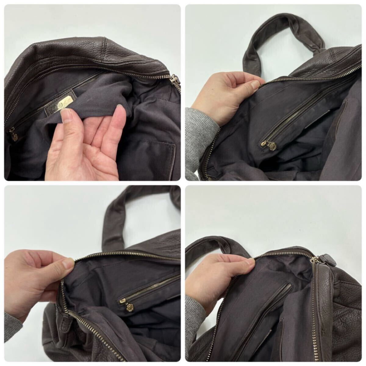 Shanghai Tang シャンハイタン レザー トート バッグ LEATHER TOTE BAG ブラウン 系 703_画像10