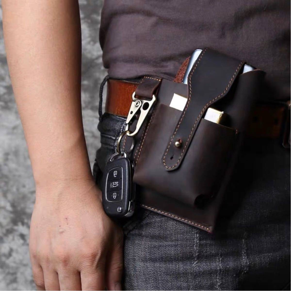 2 шт. место хранения retro ремень талия ремень сумка натуральная кожа талия упаковка мужской мобильный ремень сумка retro петля талия держатель сумка кейс 