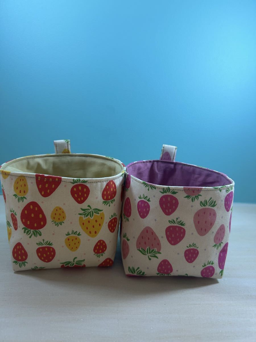 ハンドメイド☆布小物入れ　レッドイエロー　いちご　イチゴ_画像5
