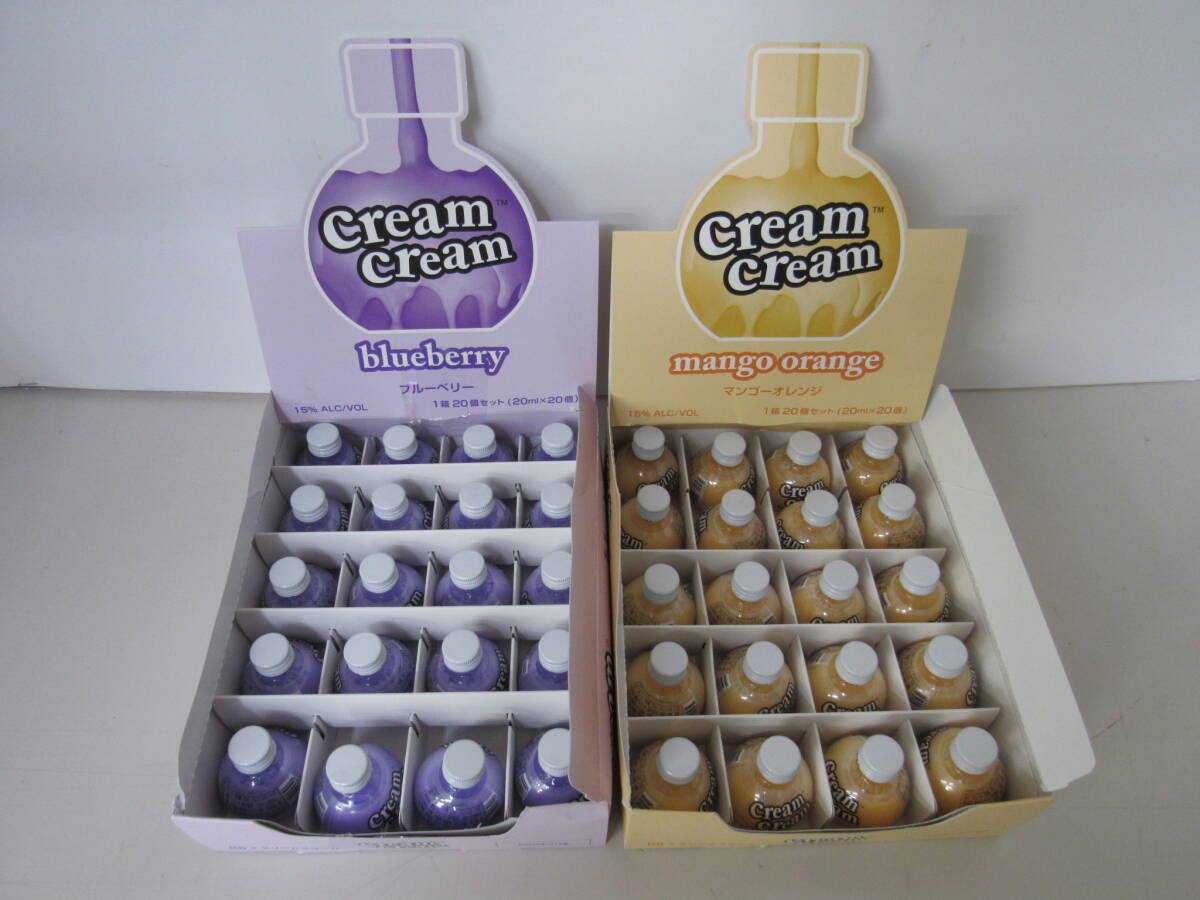 A■未使用■クリームクリーム cream cream 15度 ブルーベリー/マンゴーオレンジ味 20ml×計(jì)40個■