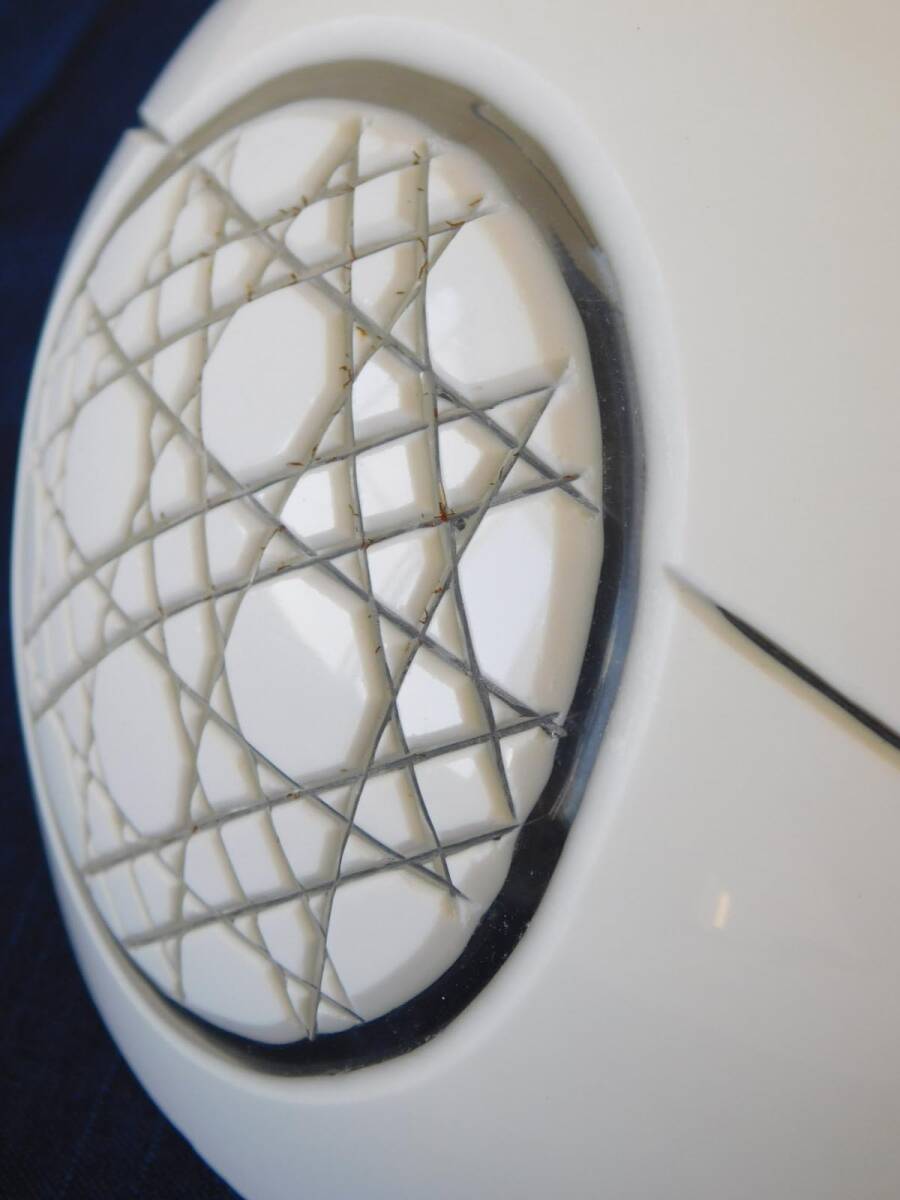 S 和物【電気スタンド 鉄脚 白 切子 硝子 電笠】カット ガラス 照明_画像7