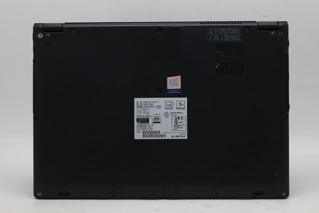 中古 フルHD 13.3型 Fujitsu LIFEBOOK U938S Windows11 第8世代 i5-8350u 8GB 256GB-SSD カメラ 無線 Office付き 中古パソコン 管:1308s