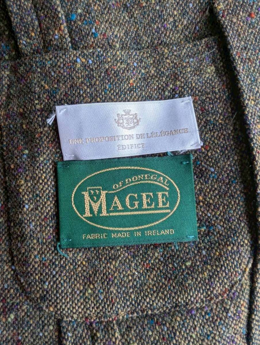 エディフィス 秋冬 ドネガル ツイード MAGEE ウール 段返り3B ジャケット パッチポケット 44 S～Mサイズ相当_画像5