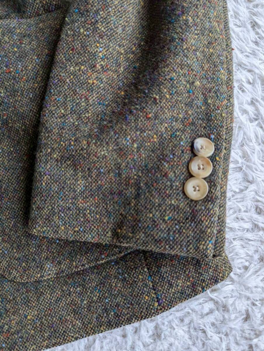 エディフィス 秋冬 ドネガル ツイード MAGEE ウール 段返り3B ジャケット パッチポケット 44 S～Mサイズ相当_画像6