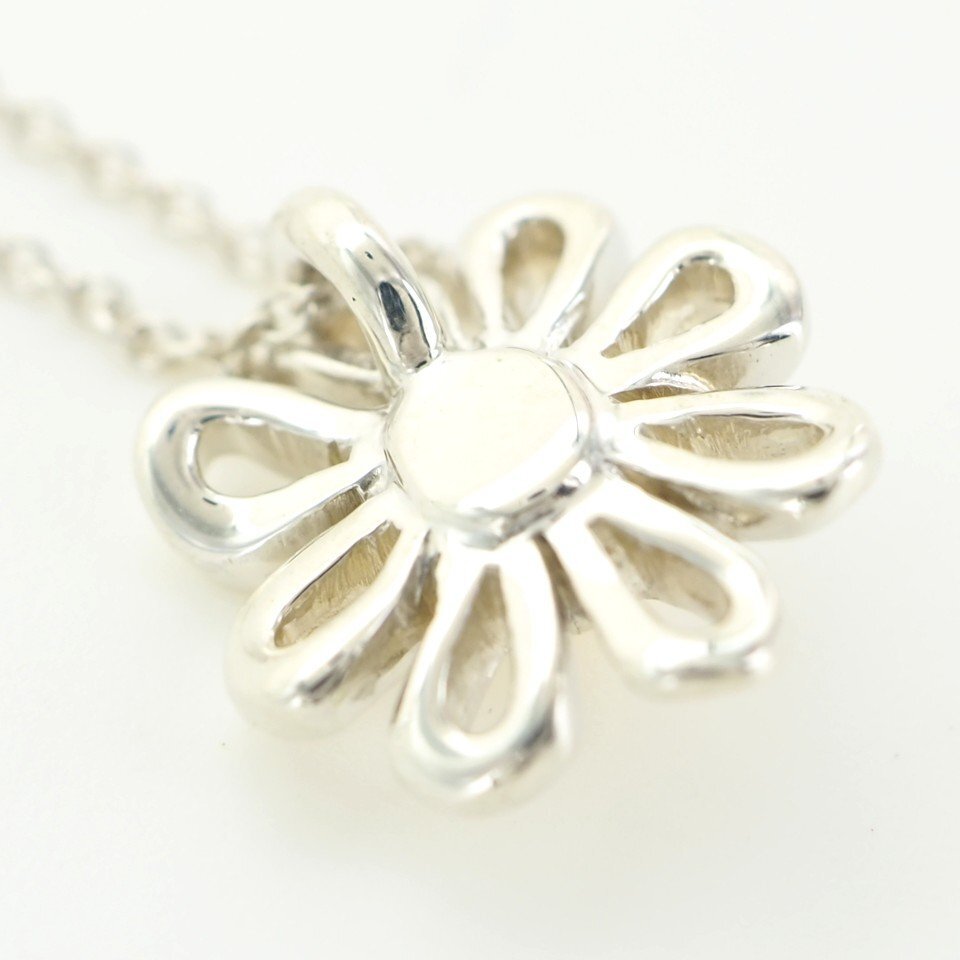 ◆即決あり◆ TIFFANY&Co. ティファニー SV シルバー 925 K18 フラワー デイジー ネックレス 3.1g USED レディース アクセサリー「27482」_画像6