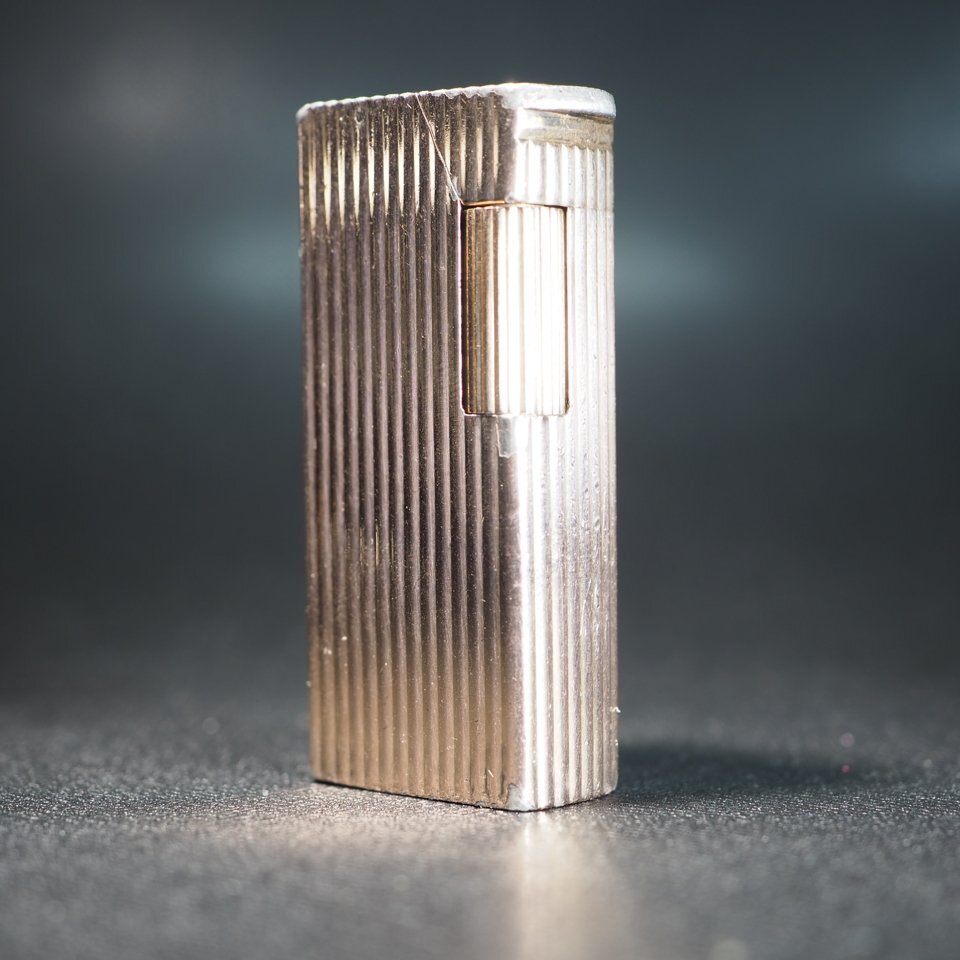 ◆1円~/極上品◆ 純銀 dunhill ダンヒル ローラー ガスライター 刻印 ヴィンテージ 著火 オーバーホール済 當(dāng)時(shí)物 オールドダンヒル