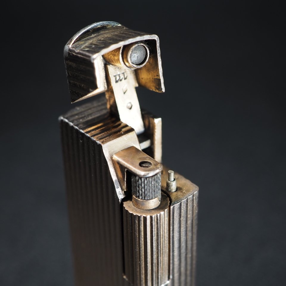 ◆1円~/極上品◆ 純銀 dunhill ダンヒル ローラー ガスライター 刻印 ヴィンテージ 著火 オーバーホール済 當(dāng)時(shí)物 オールドダンヒル