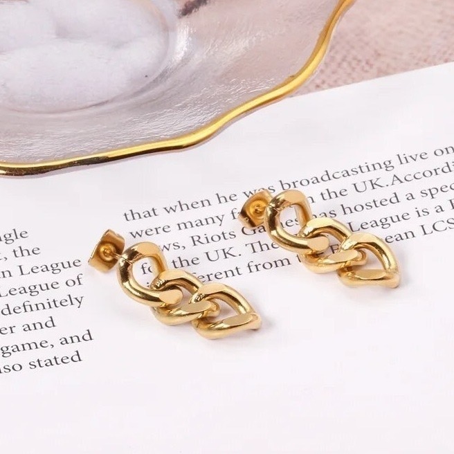 送料無料★akeeeeey★【アレルギー対応】ステンレス☆デザインチェーン メタルピアス_Ⅴ｜アレルギーフリー ゆれるピアス チェーンピアス_画像7