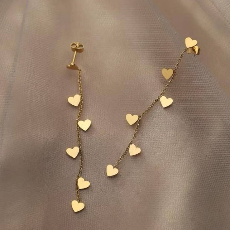 送料無料★akeeeeey★【再入荷!】アレルギー対応★ステンレス ハートロング ピアス_Ⅴ |アレルギーフリー つけっぱなしOK_画像3