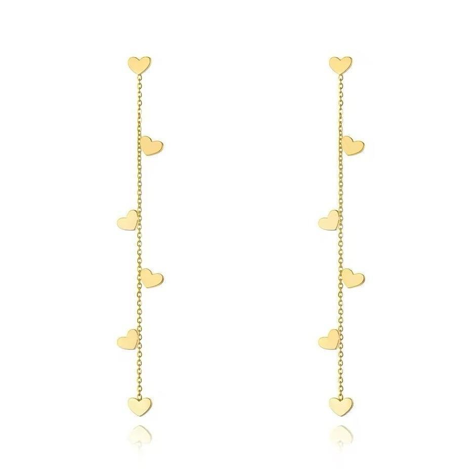 送料無料★akeeeeey★【再入荷!】アレルギー対応★ステンレス ハートロング ピアス_Ⅴ |アレルギーフリー つけっぱなしOK_画像4