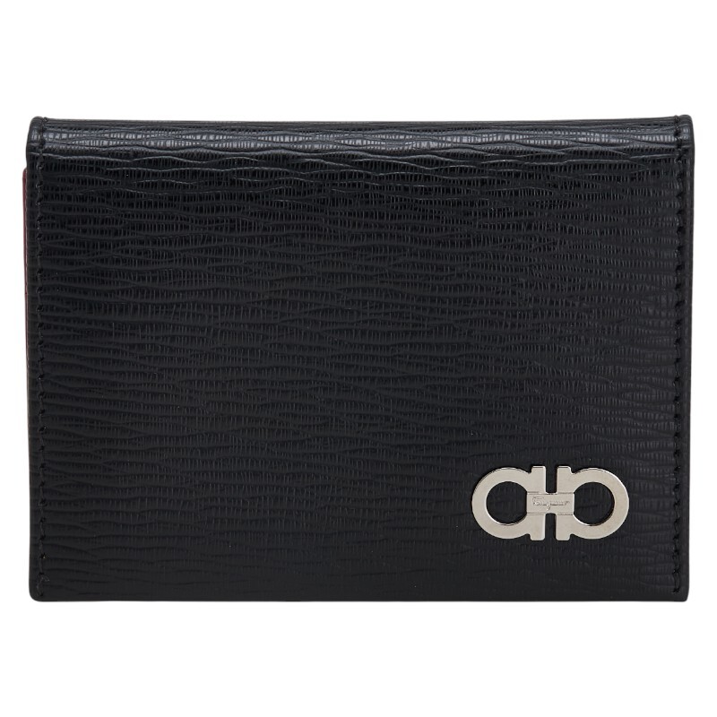  Salvatore Ferragamo gun chi-ni чехол для пропуска футляр для карточек IV-66A062 чёрная кожа мужской Salvatore Ferragamo [ б/у ]