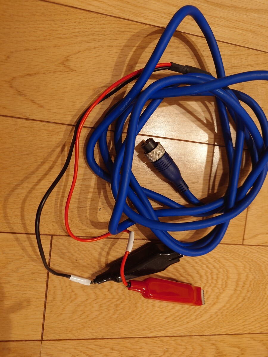 未使用送料込み シマノ純正 電動リール 電源ケーブル 青色 電源コード 6ピン用 6芯用 電源コード 通電確認済