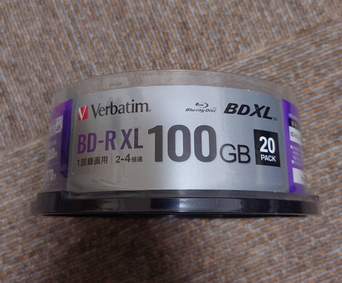 【新品未開封品】Verbatim バーベイタム 1回録画用 BD-R XL 100GB 20枚 VBR520YP20SD4_画像2