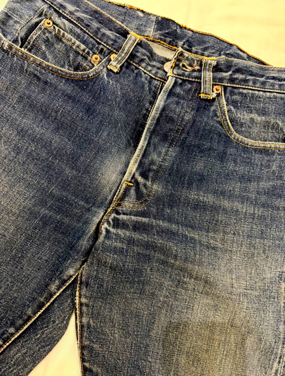 LEVI’S501BIGEオリジナルボタン裏刻印2/60’s70’s赤耳w32前後リーバイスヴィンテージデニム/66前期後期ビッグE501XX鬼ヒゲハチノス