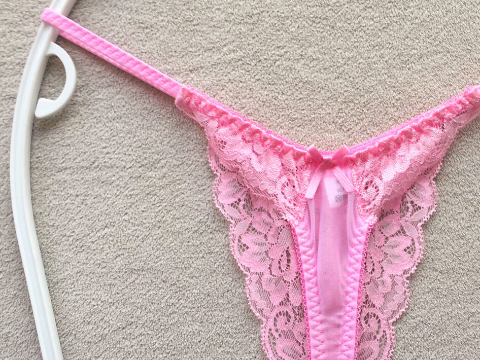 【ラ?ポーム/La-Pomme】くい込みＴフロント★透け透けストレッチ＆フラワーレース★淺履きハーフバック/ピンク?新品/日本制