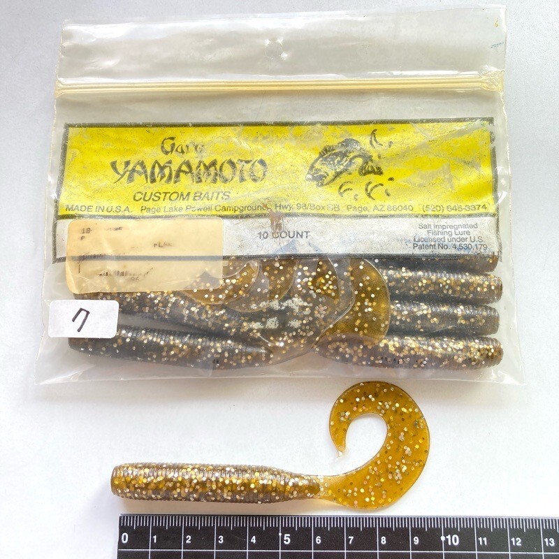 815100 ゲーリーヤマモト 6インチ ジャンボグラブ 7本 GARY YAMAMOTO #135 スモーク/シルバーフレーク オールド品_画像1