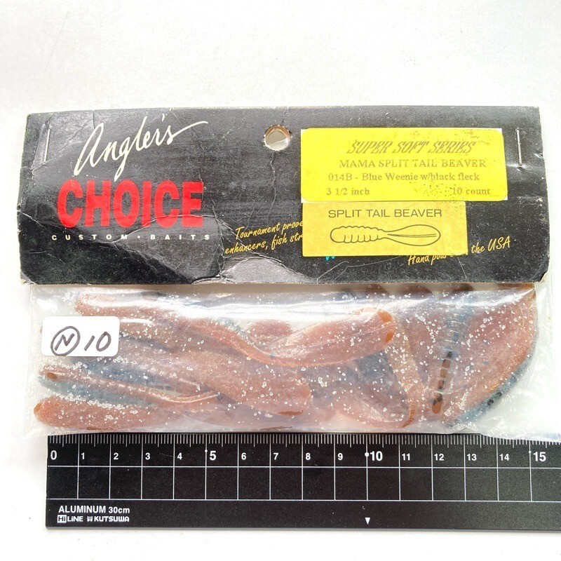 815117 新品 アングラーズチョイス ママスプリットテールビーバー １０本 #ブルーウィニー～ ANGLER'S CHOICE 上州屋 オールド品_画像1