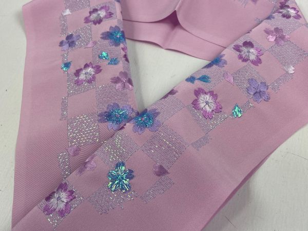 ▼三作▼テイジン　ラメ　刺繍半衿　日本製　K72_画像1
